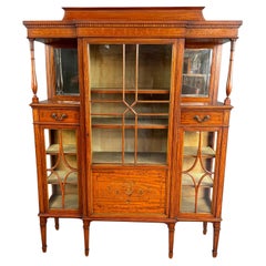 Vitrine/Vitrine mit Intarsien aus Satinholz von Maple & Co aus dem 19. Jahrhundert