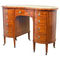 Antique 19th Century Satinwood Kidney Shaped Desk