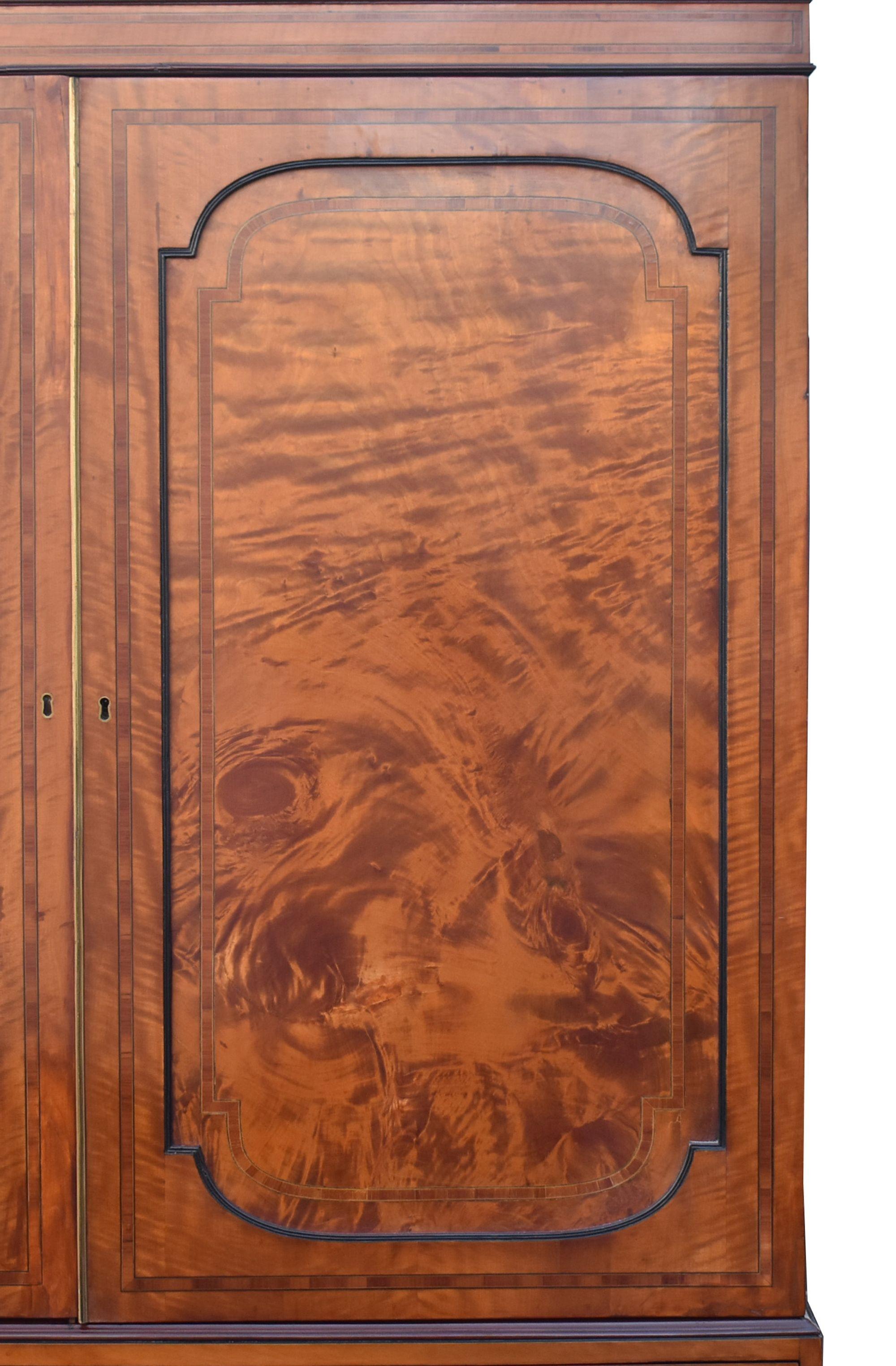 19th Century Satinwood Linen Press For Sale 1