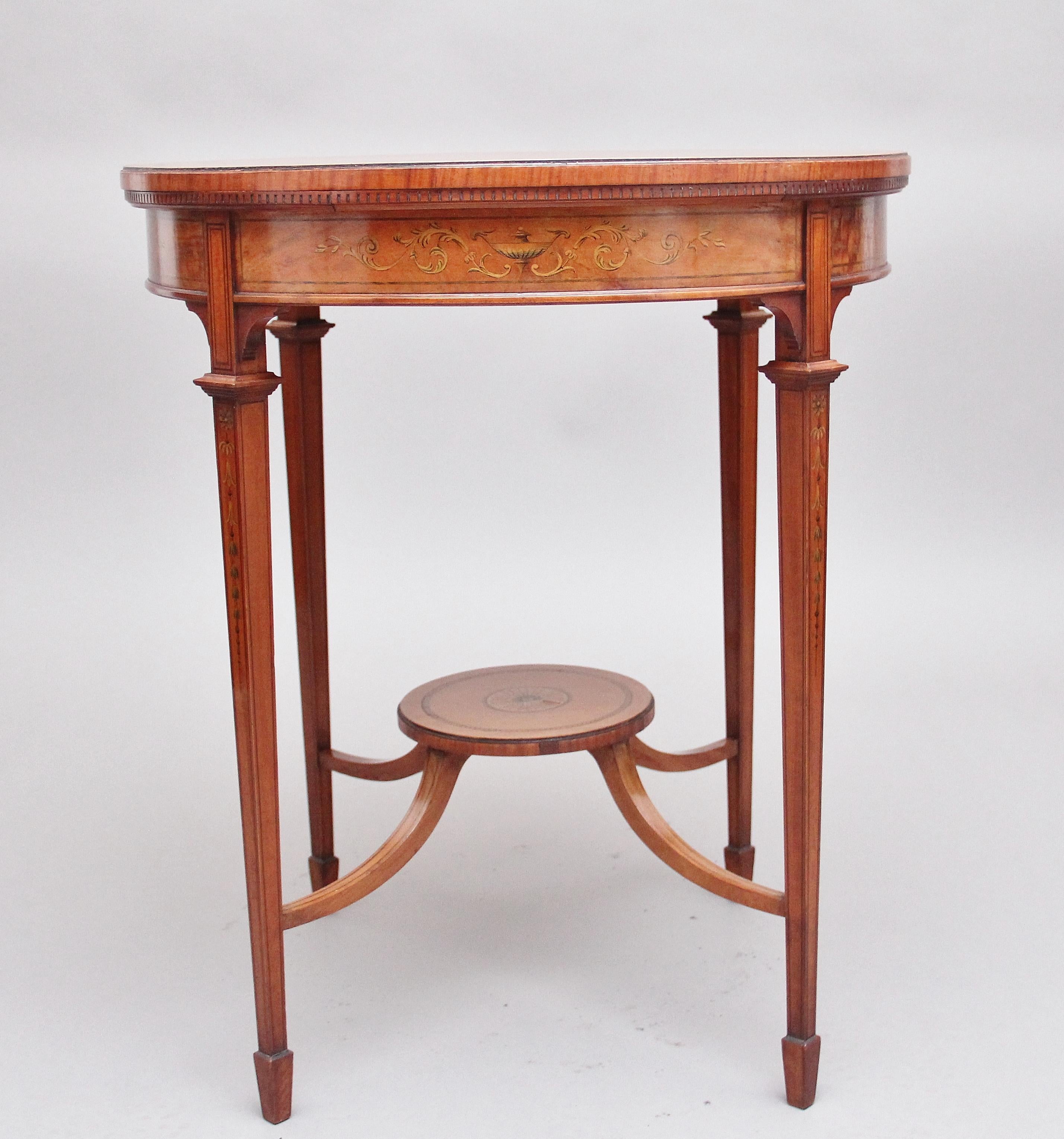 Sheraton 19th Century Satinwood Occasional Table For Sale