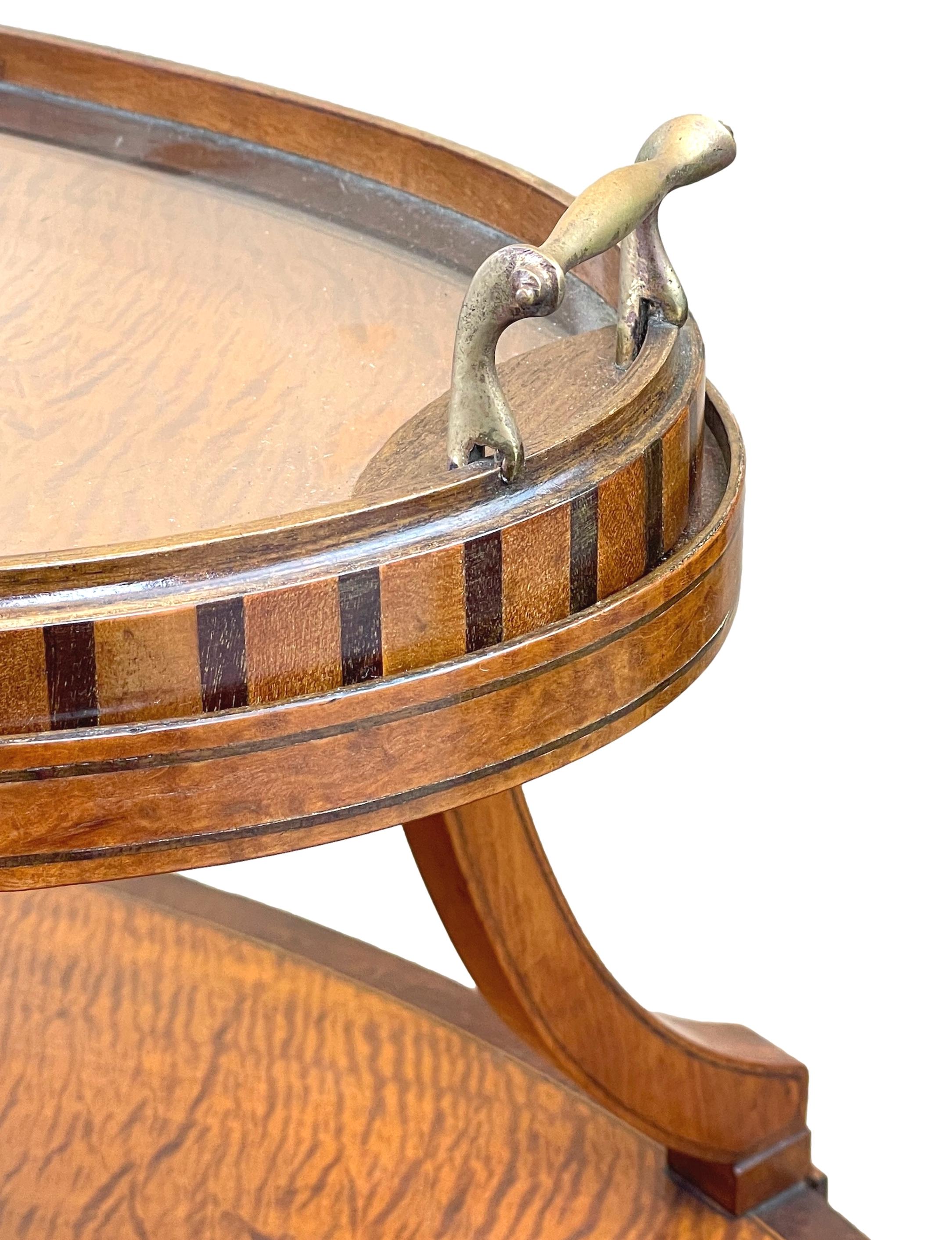 Edwardian 19th Century Satinwood Oval Étagère For Sale