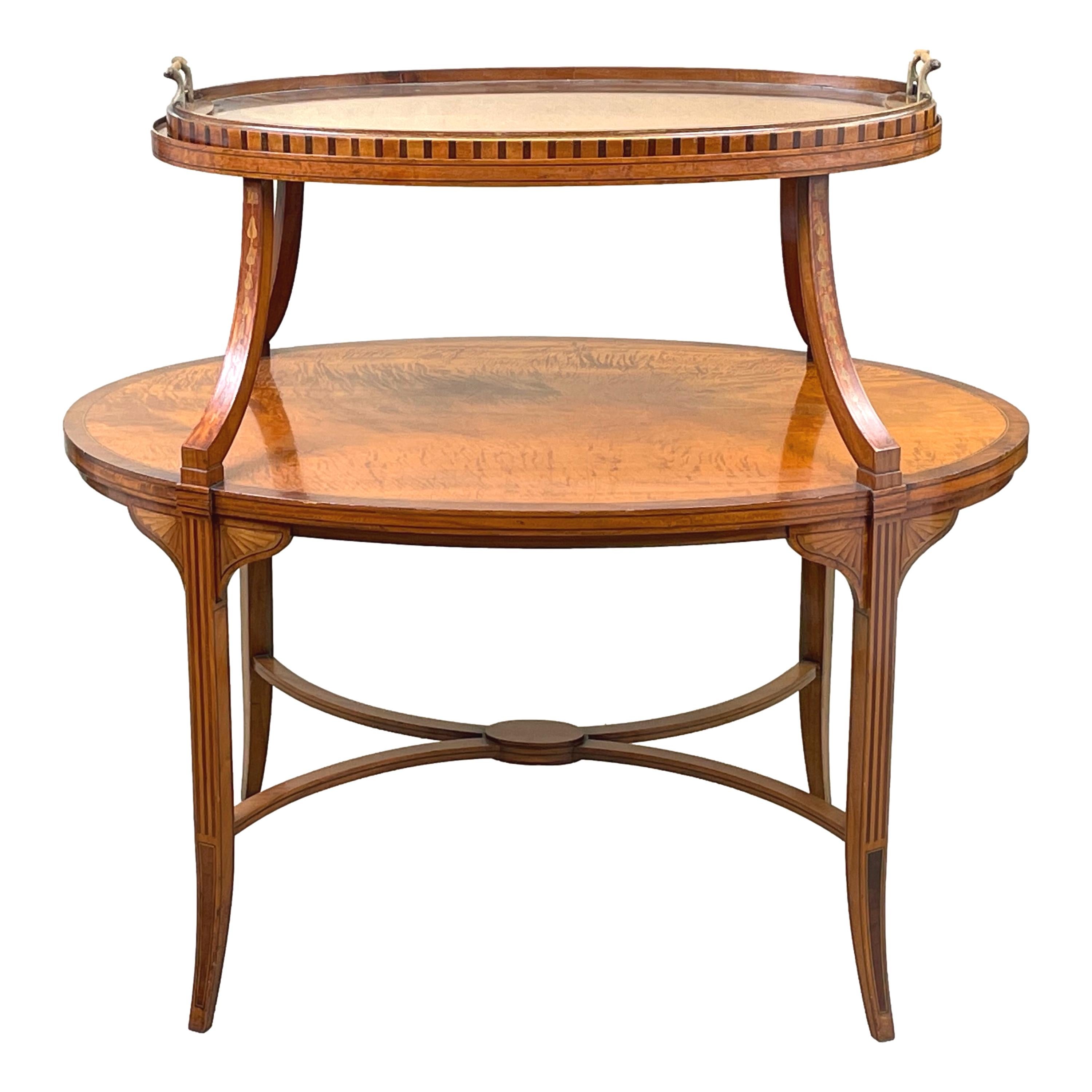 19th Century Satinwood Oval Étagère In Good Condition For Sale In Bedfordshire, GB