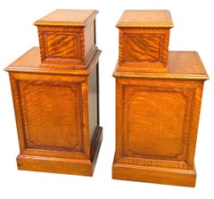 19th Century Satinwood Pair Of Bedside Chests