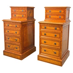 19th Century Satinwood Pair Of Bedside Chests