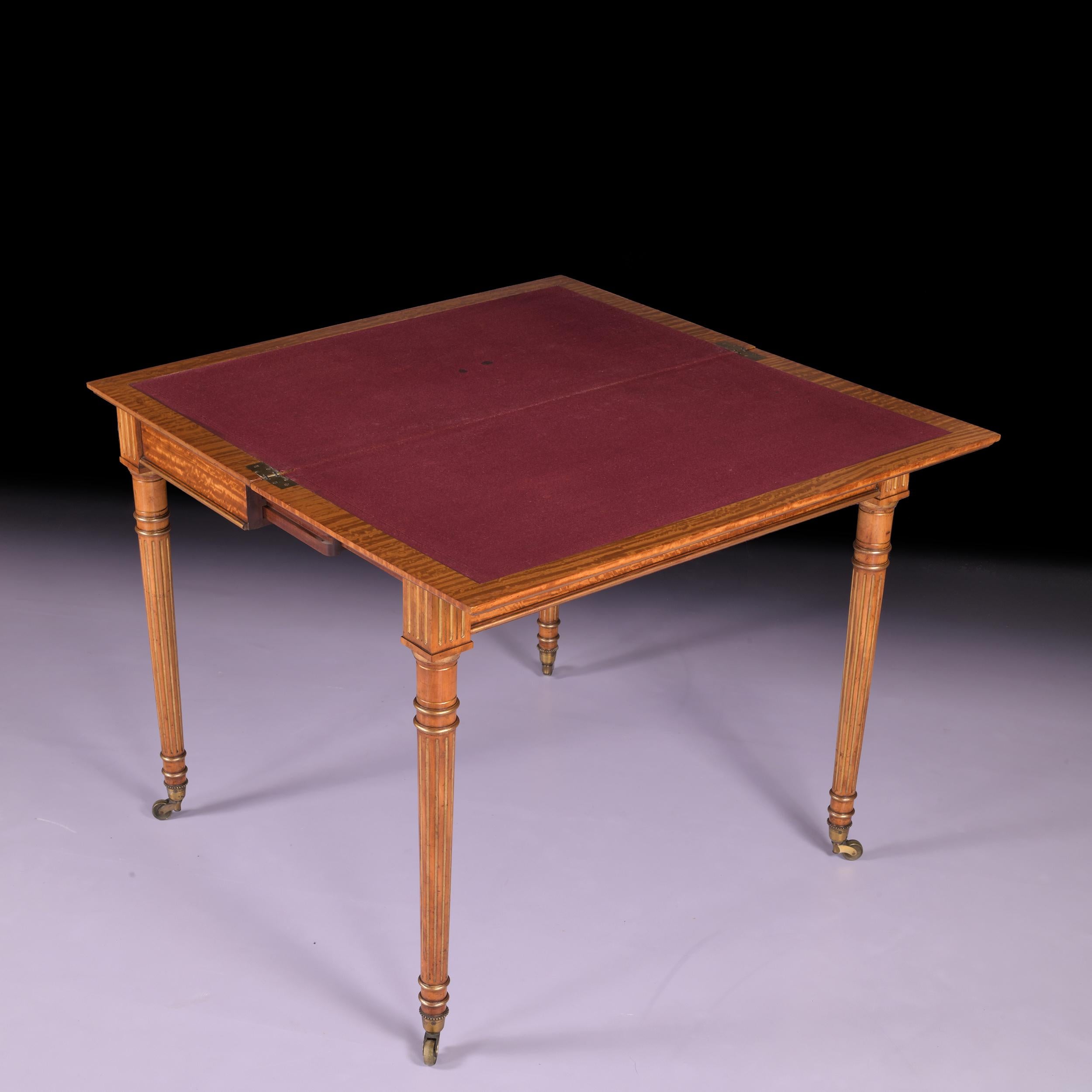 19th Century Satinwood & Parcel Gilt Games Table by Holland & Sons For Sale 6