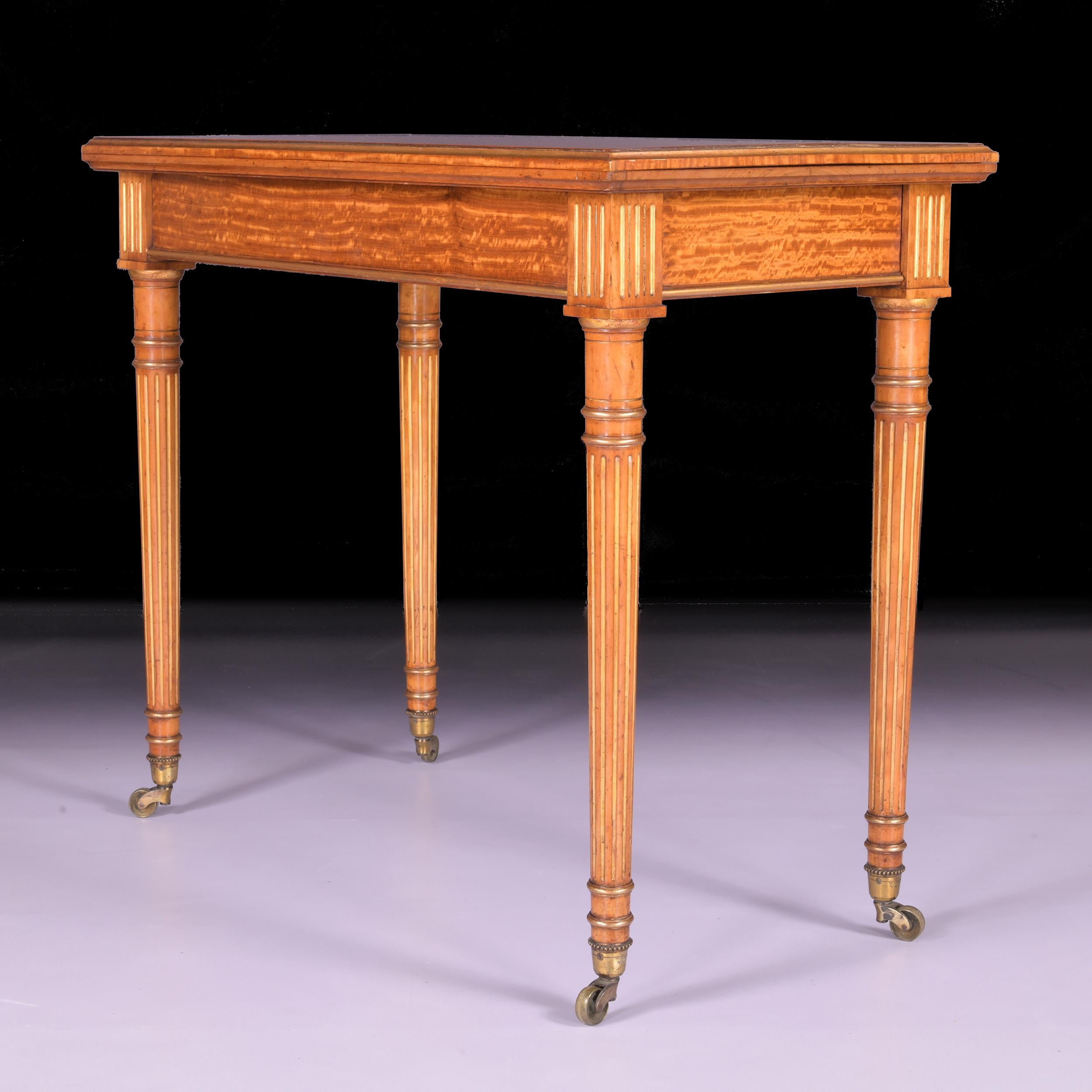 English 19th Century Satinwood & Parcel Gilt Games Table by Holland & Sons For Sale