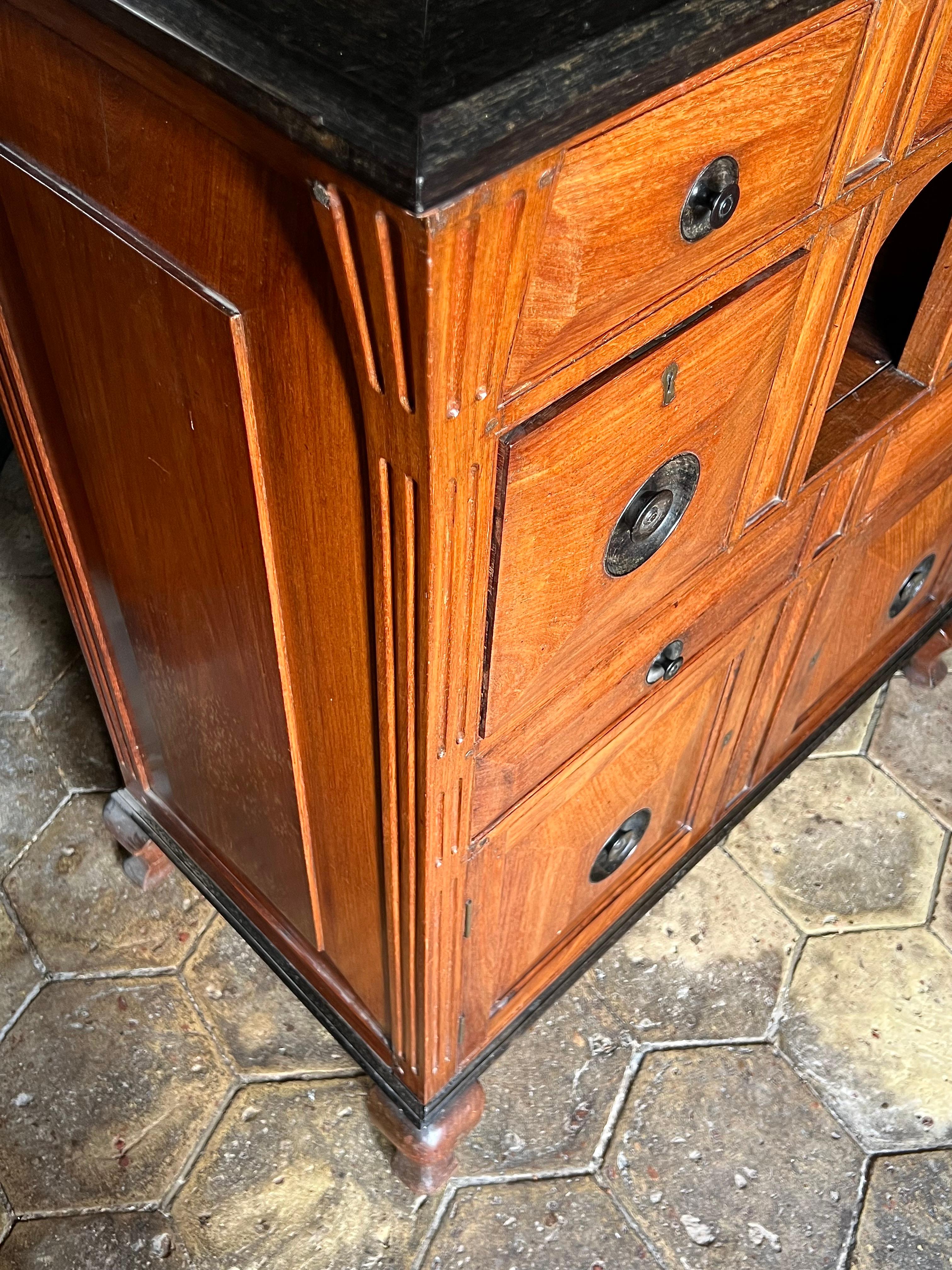 19th Century Satinwood Rosewood Ebony Colonial Chest For Sale 1