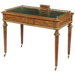 Antique 19th Century Satinwood Writing Desk Attributed to Holland & Sons