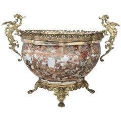 19th Century Satsuma Gilt Bronze-Mounted Jardinière with Dragons