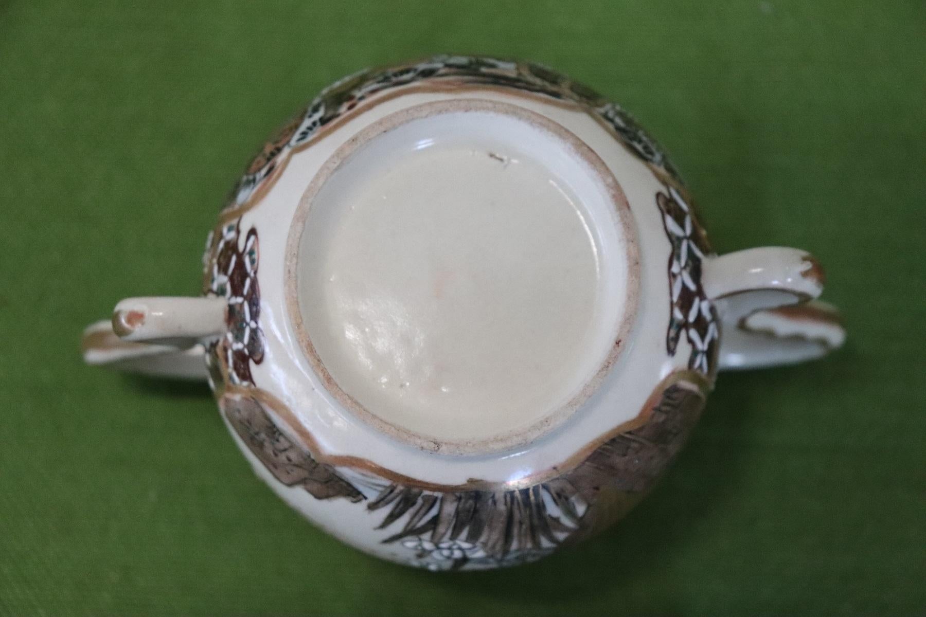 Service à thé ou à café en porcelaine japonaise peinte à la main du 19e siècle Satsuma 15 Pieces en vente 1