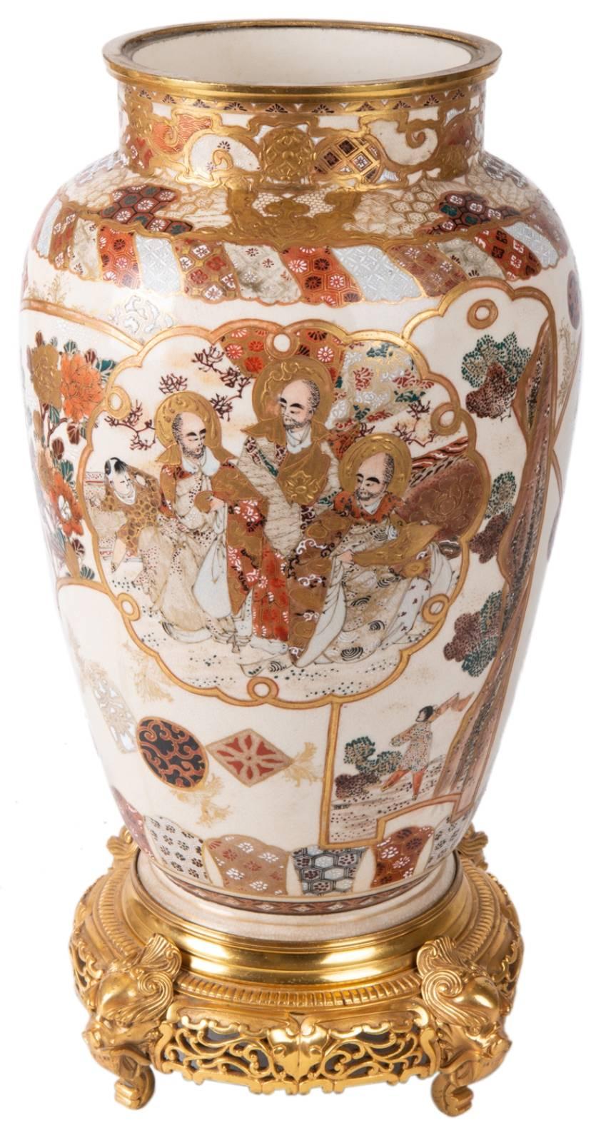 Giapponese Vaso o lampada Satsuma del XIX secolo in vendita