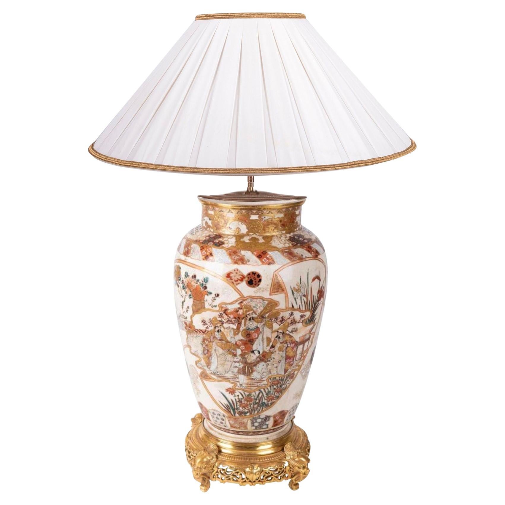 Vase ou lampe de Satsuma du 19e siècle