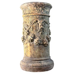 Antique 19th Century Satyr and Laurel Decorative Sundial Column