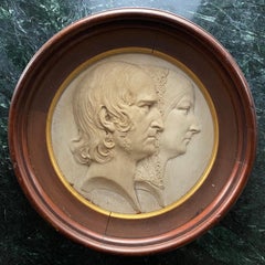 19th century Savannah Georgia Plaster Portrait Plaques of Telfair Hodgson Family