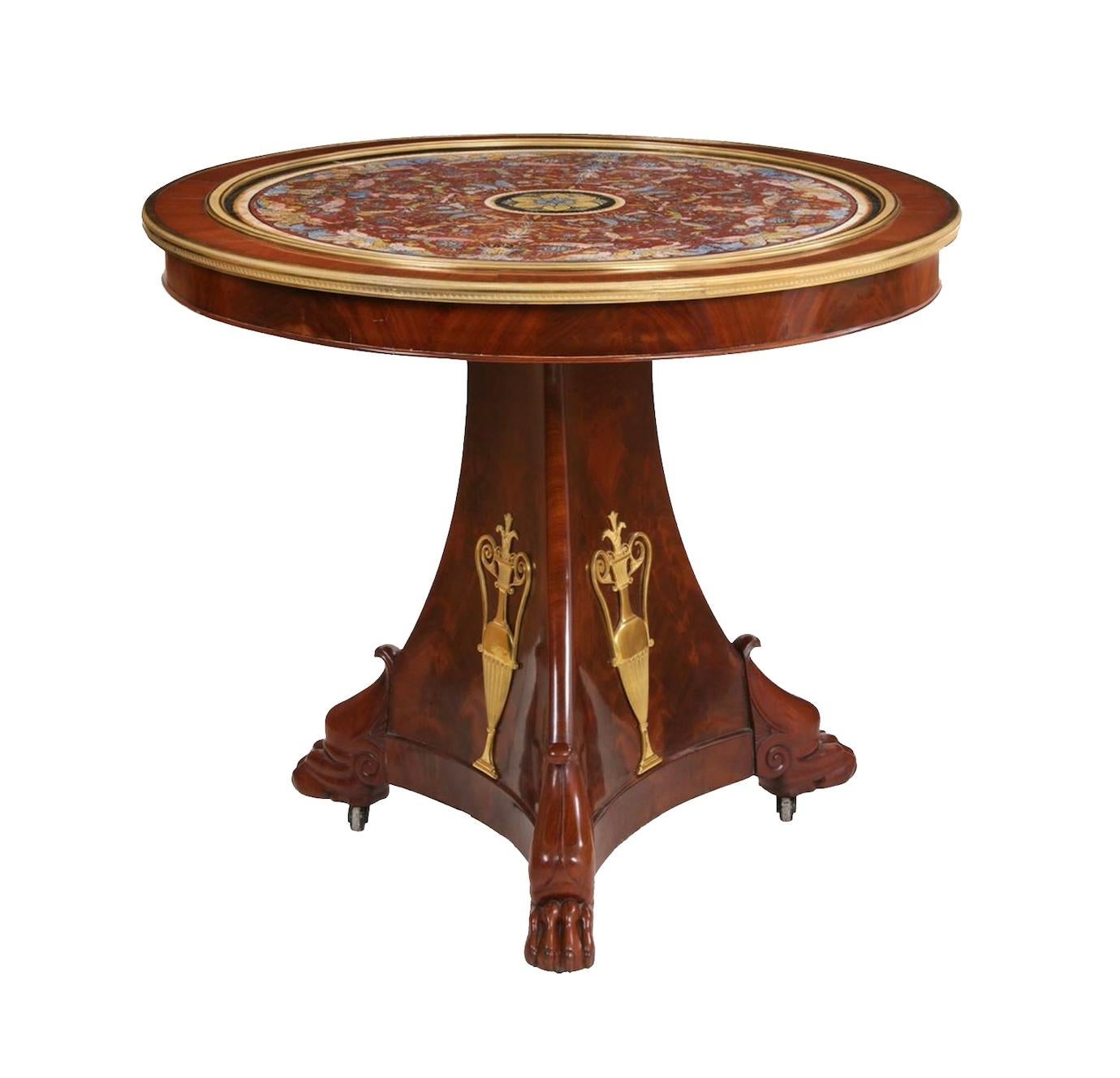 19th Century Scagliola Center Table In Good Condition For Sale In Salt Lake City, UT