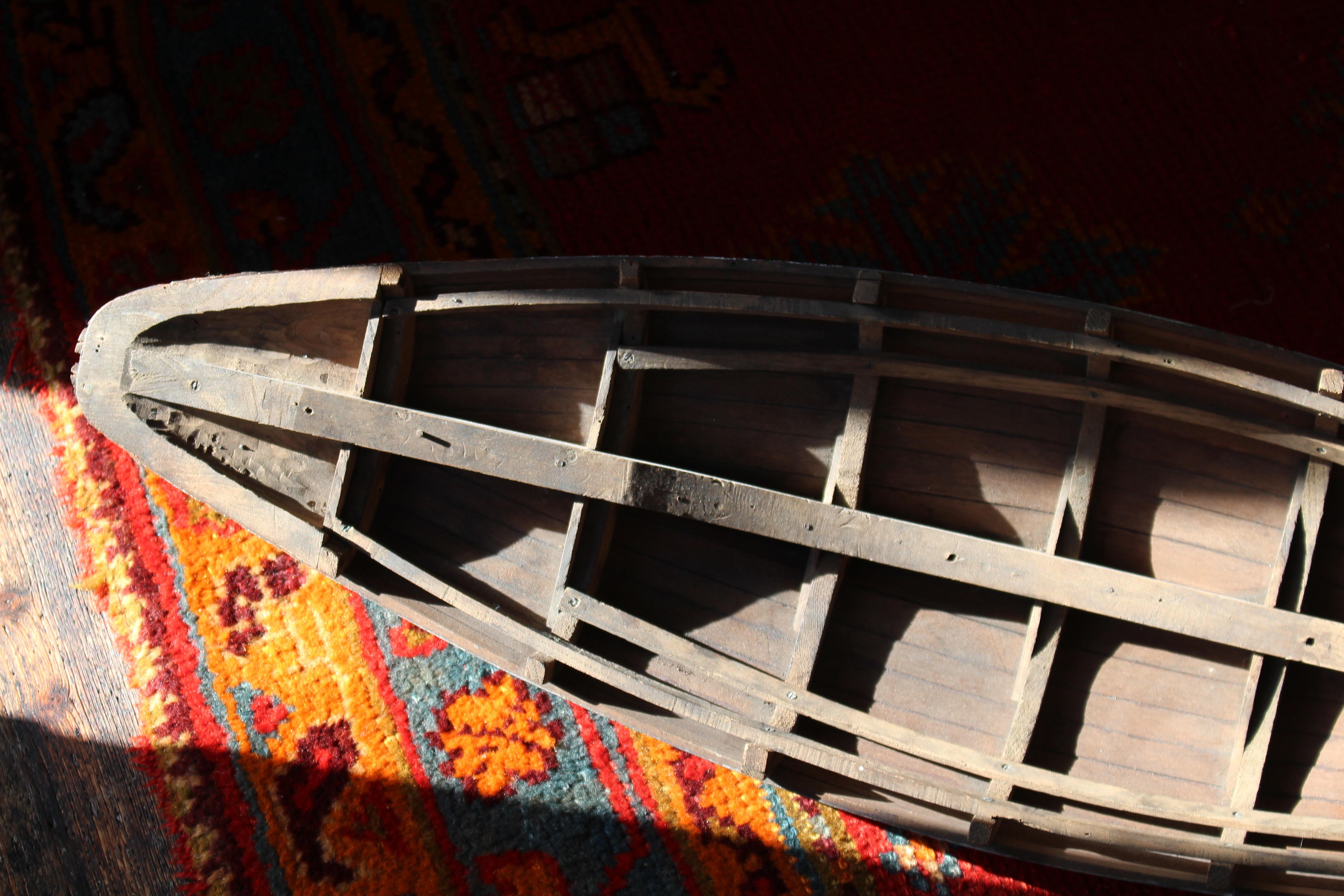 19th Century Scale Boat Hull Model & Line Plans Naval Sailor Maritime Folk Art For Sale 1