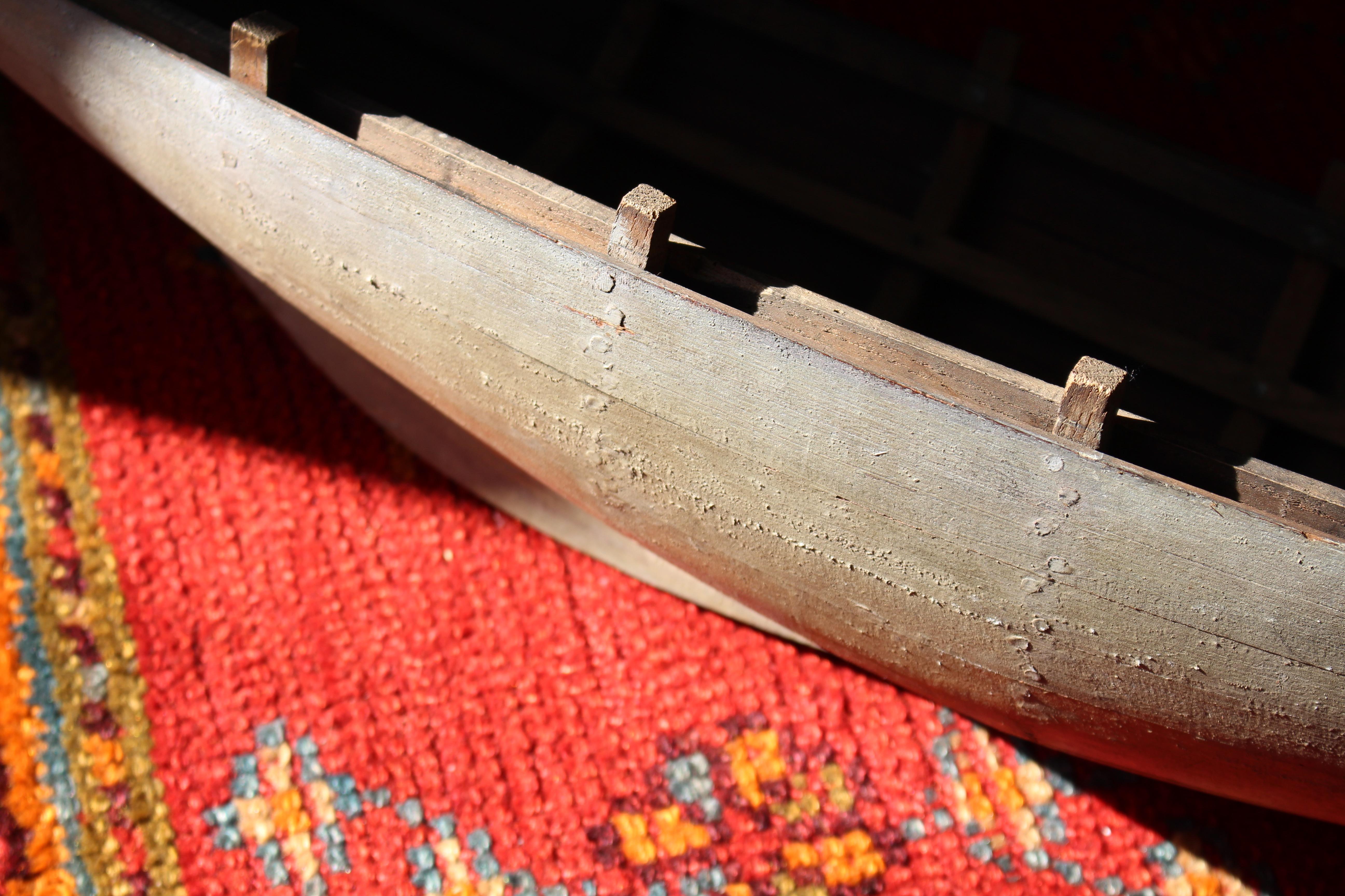 19th Century Scale Boat Hull Model & Line Plans Naval Sailor Maritime Folk Art For Sale 2