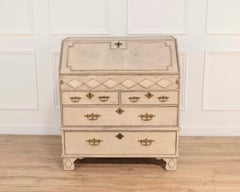 19th-century Scandinavian bureau with exquisite carved detailing