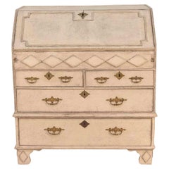 19th-century Scandinavian bureau with exquisite carved detailing