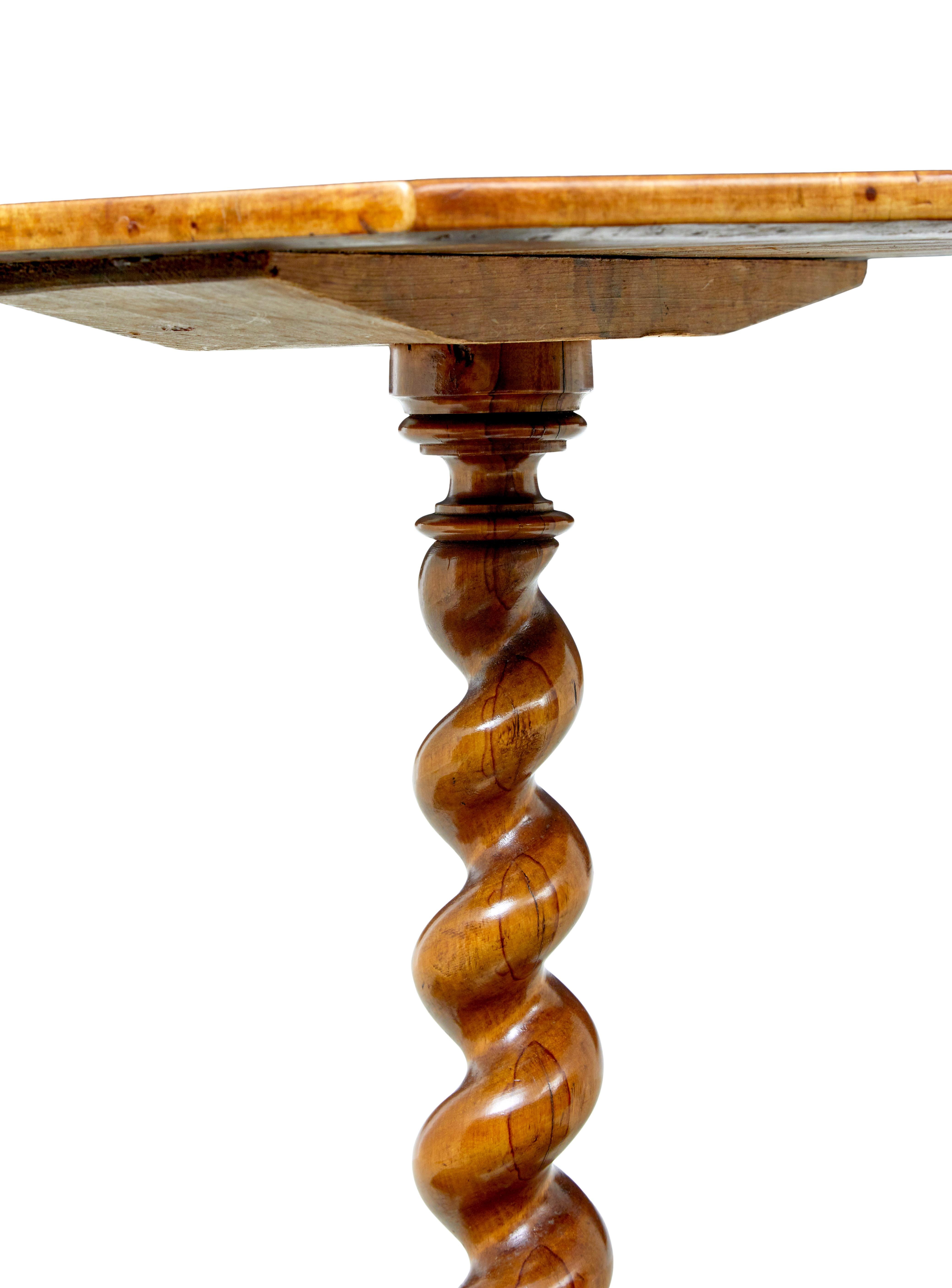 Empire Revival 19th century Scandinavian burr elm octagonal side table For Sale