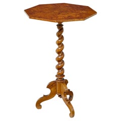 19th century Scandinavian burr elm octagonal side table