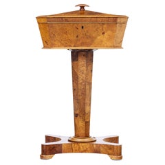 Antique 19th century Scandinavian burr elm teapoy
