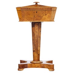 19th century Scandinavian burr elm teapoy