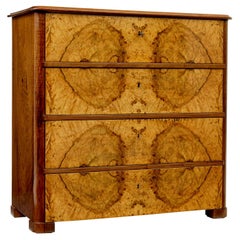 19th century Scandinavian burr walnut chest of drawers