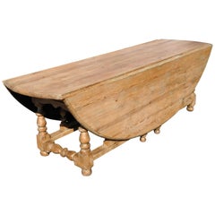 table de salle à manger scandinave du 19ème siècle:: en pin:: avec pieds en porte-à-faux:: à abattant