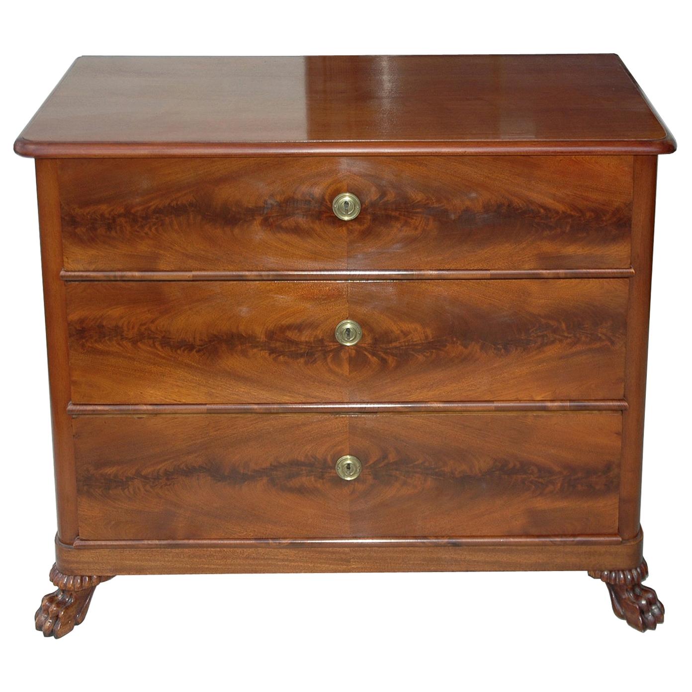 Empire Chest of Drawers in West Indies Mahogany, Denmark, circa 1820