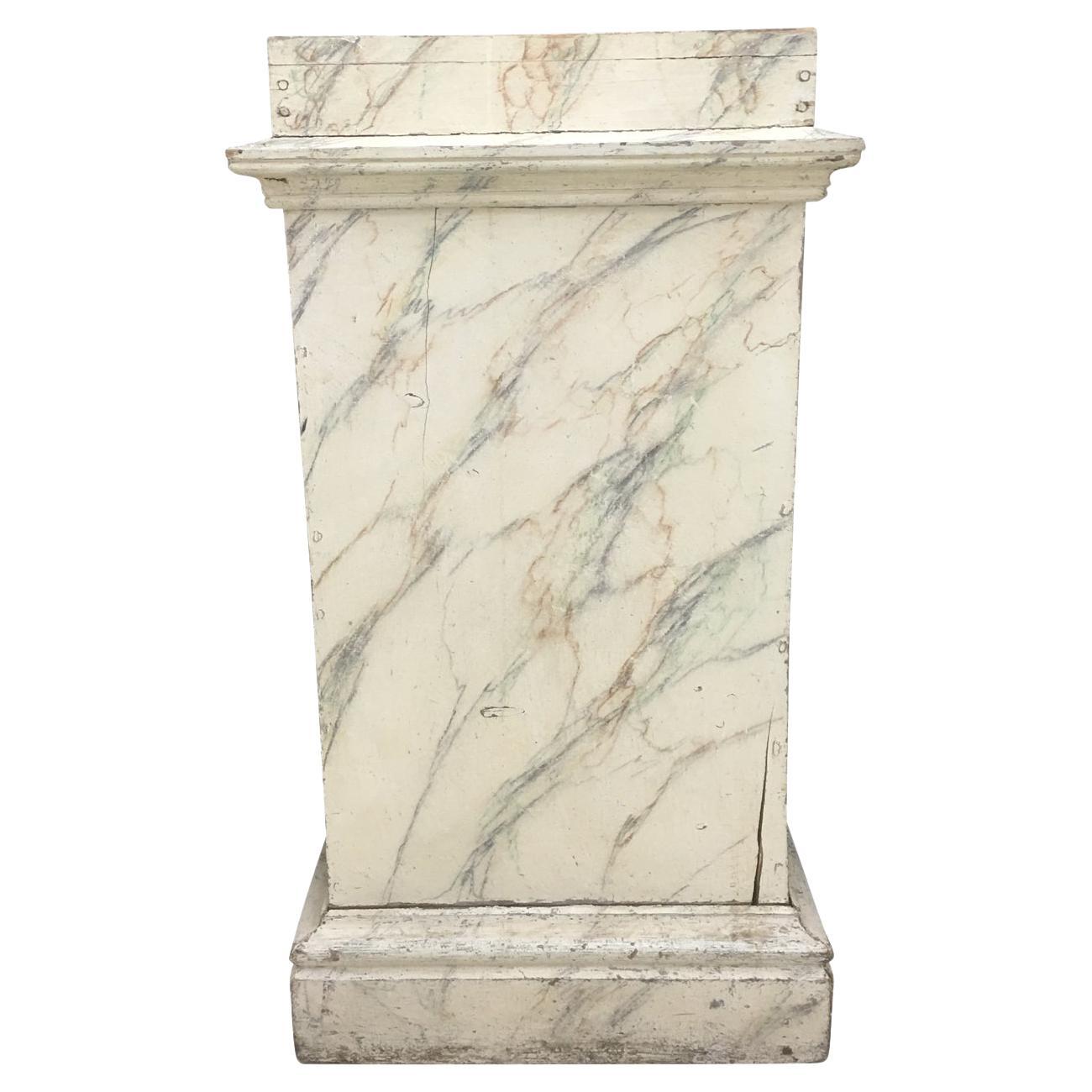 19th Century Scandinavian Faux Marble Wooden Pedestal