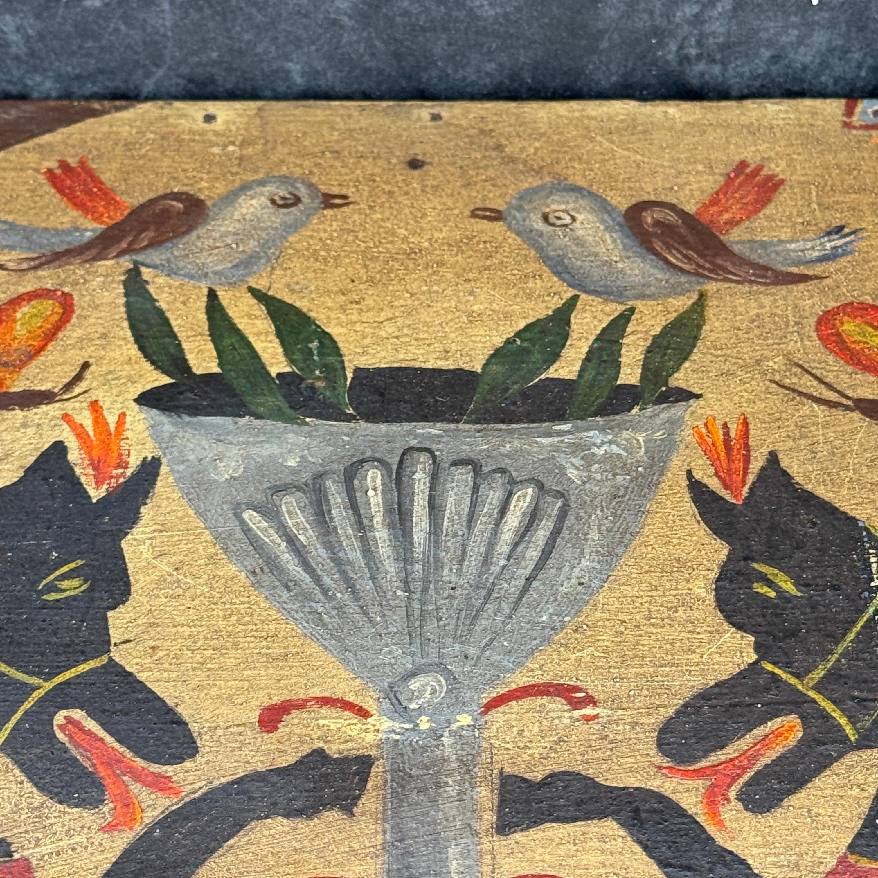 19th Century Scandinavian Folk Art Hand-Painted Chest Box For Sale 4