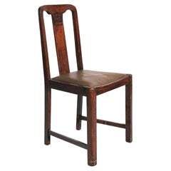 Chaise d'appoint scandinave du 19ème siècle avec assise en cuir