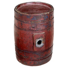 Antique 19th Century Scandinavian Painted Oak Barrel