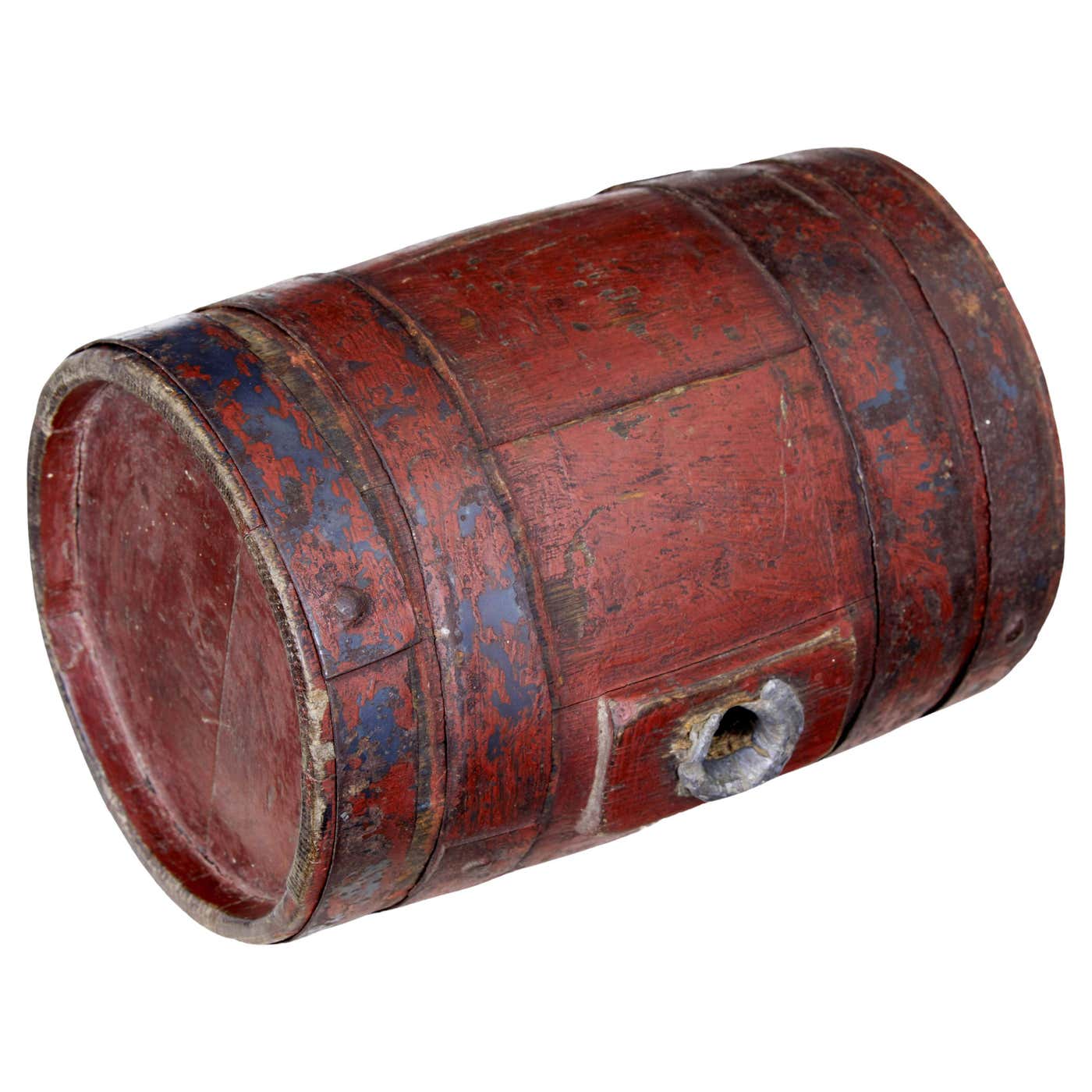 19th century Scandinavian painted oak barrel For Sale at 1stDibs