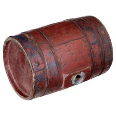 Antique 19th century Scandinavian painted oak barrel
