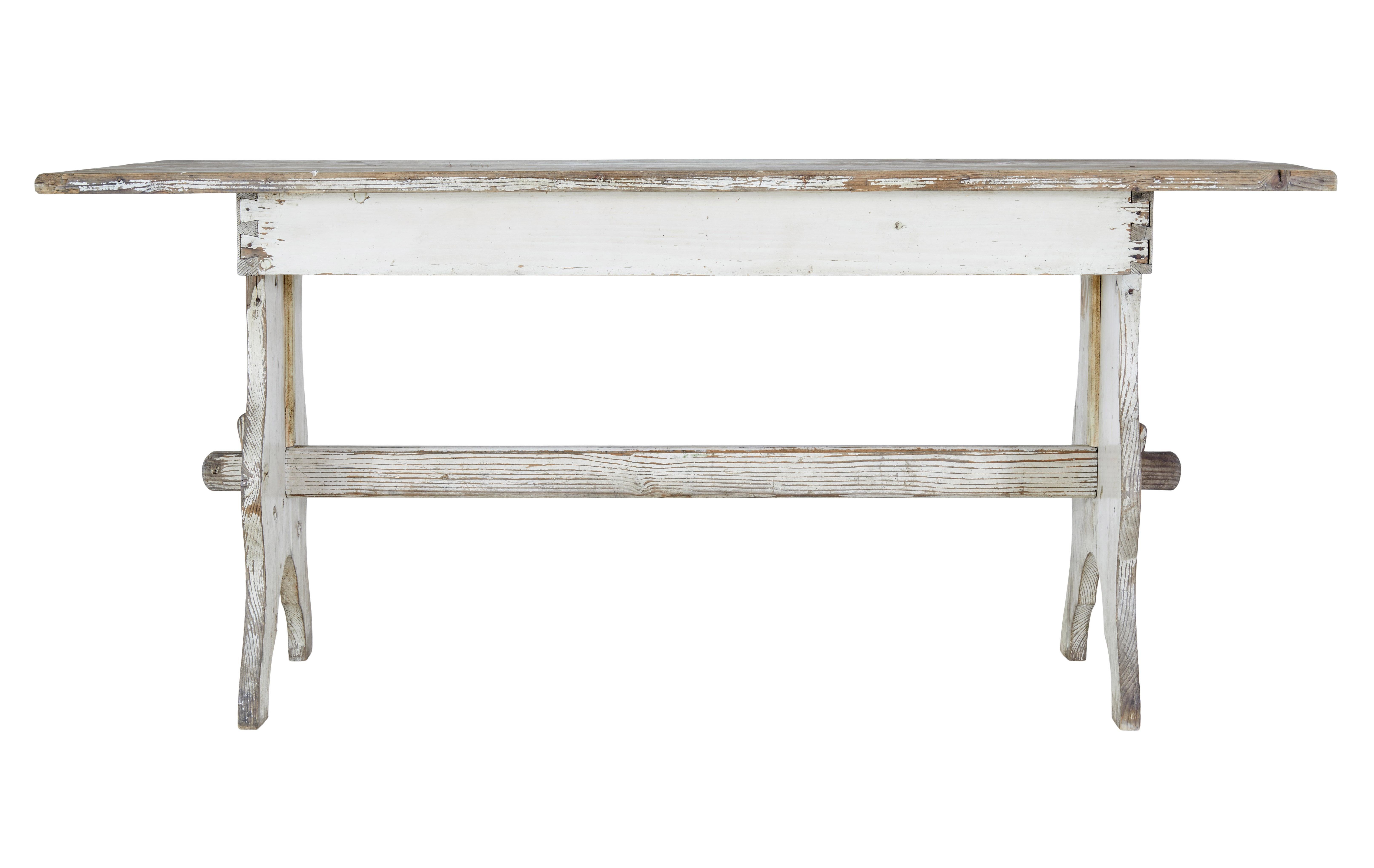 Rustic 19th Century Scandinavian Painted Pine Dining Table