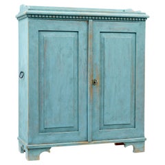 19th century Scandinavian painted pine double door cupboard 19th century Scandinavian painted pine double door cupboard