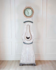 19th Century Scandinavian Painted Pine Longcase Clock