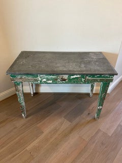 19th Century, Scandinavian Painted Pine Work Table