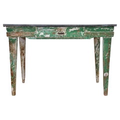 19th Century, Scandinavian Painted Pine Work Table