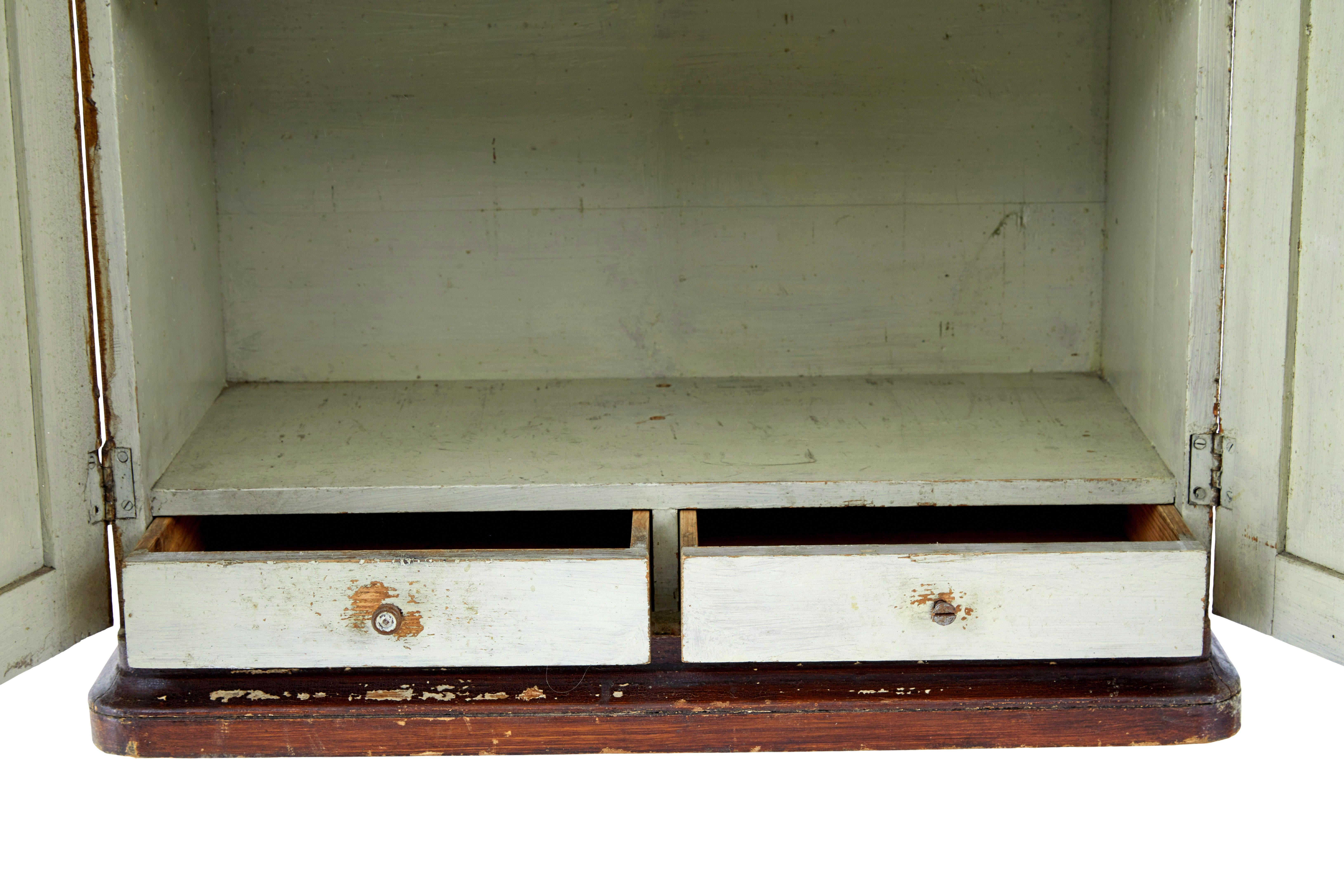 Swedish 19th century Scandinavian painted wall cabinet For Sale
