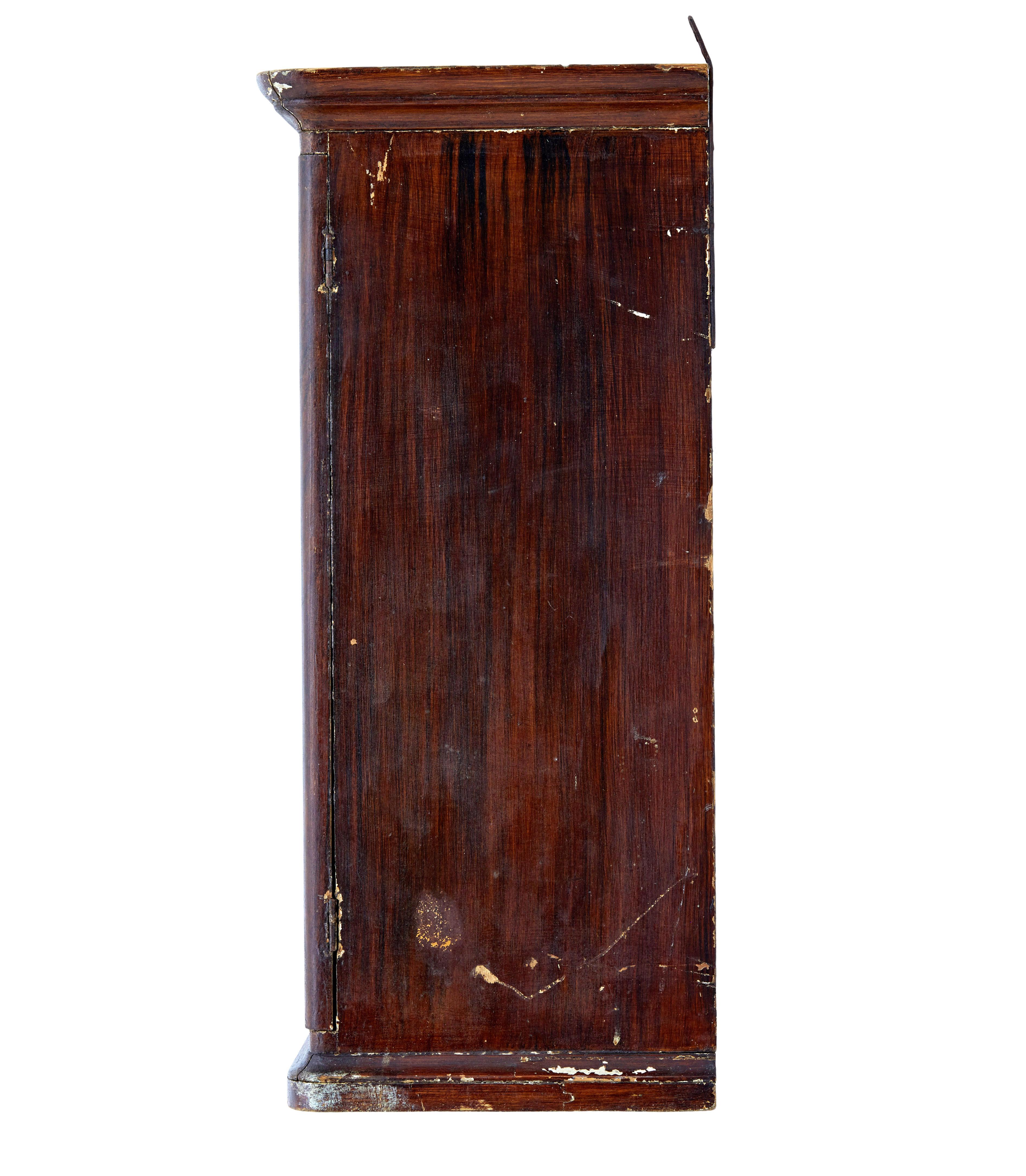 19th century Scandinavian painted wall cabinet In Good Condition For Sale In Debenham, Suffolk