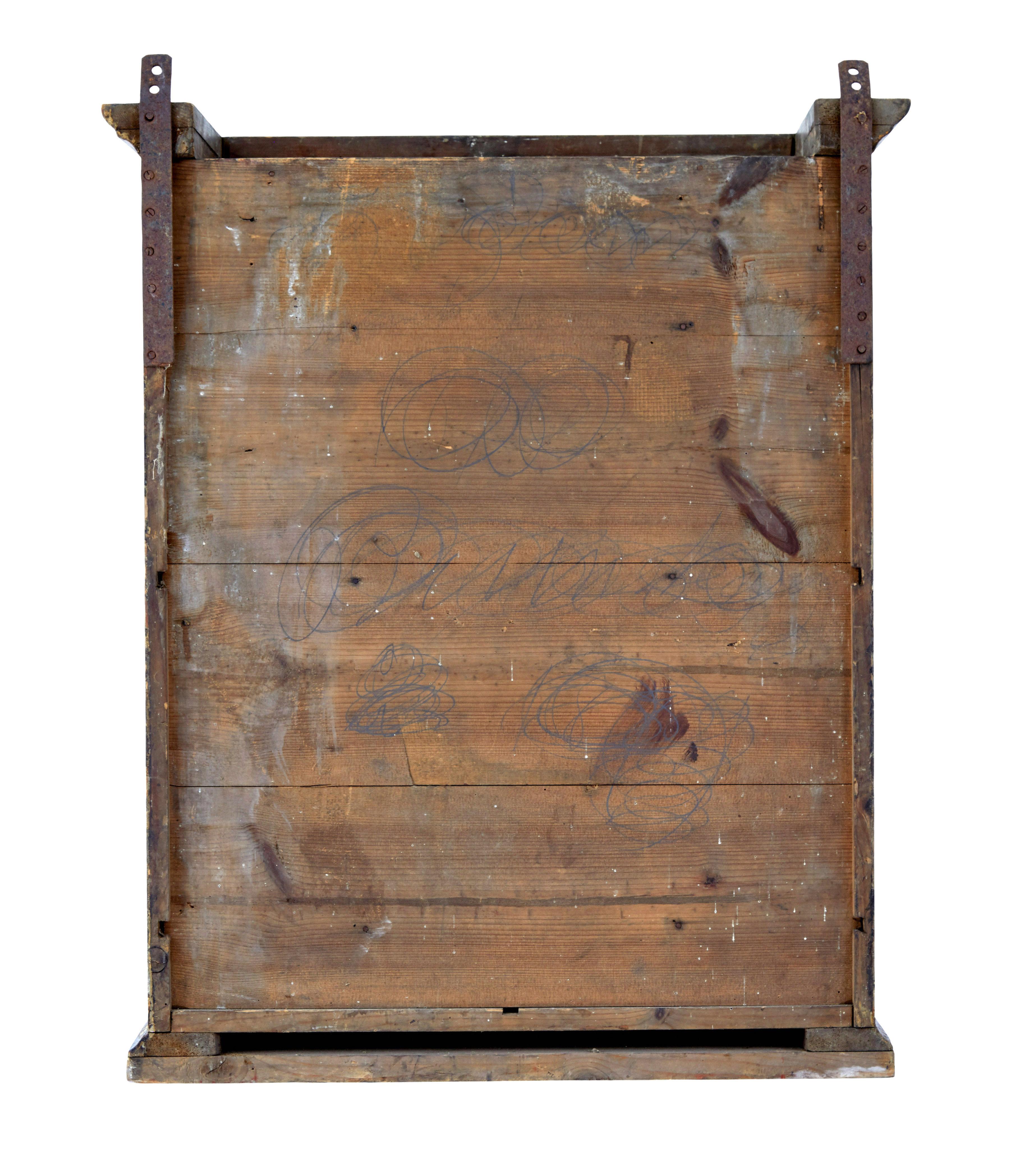 19th Century 19th century Scandinavian painted wall cabinet For Sale