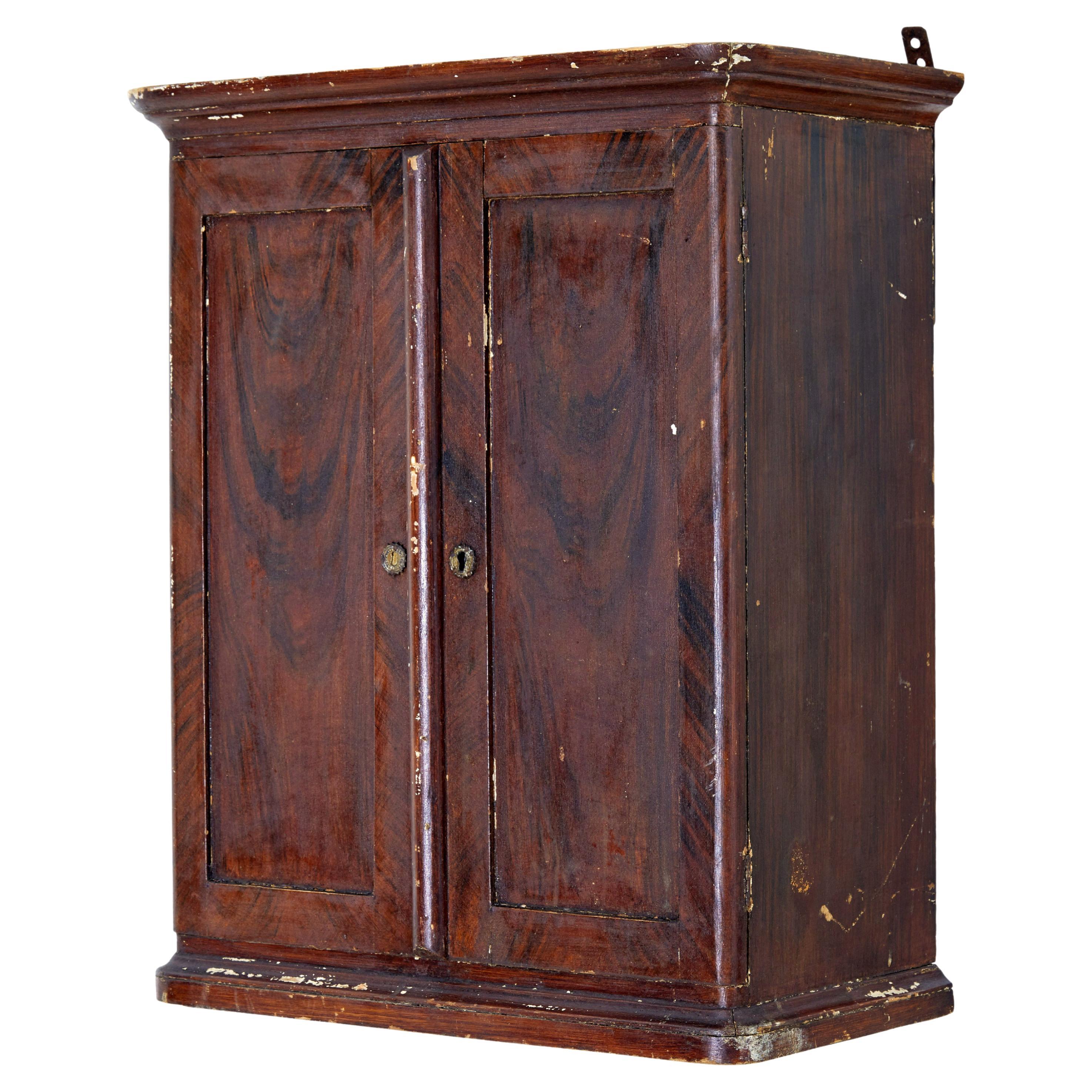19th century Scandinavian painted wall cabinet For Sale