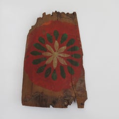 19th Century Scandinavian Pigment Hand Painted Wooden Shingles Fragments