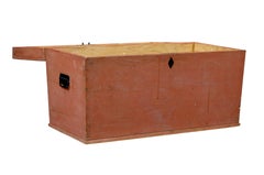 19th century Scandinavian pine flat top trunk