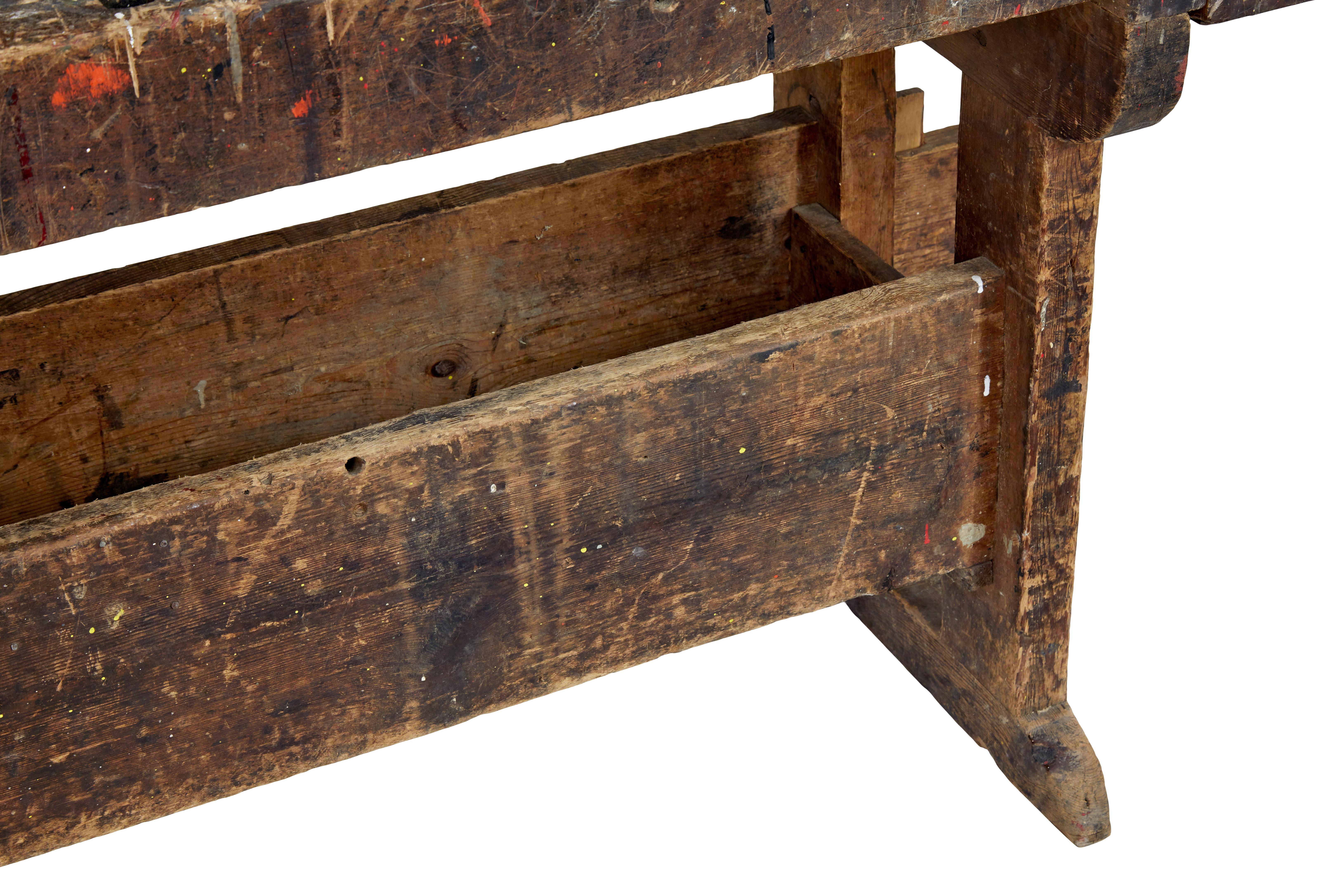 19th century Scandinavian pine workbench 2