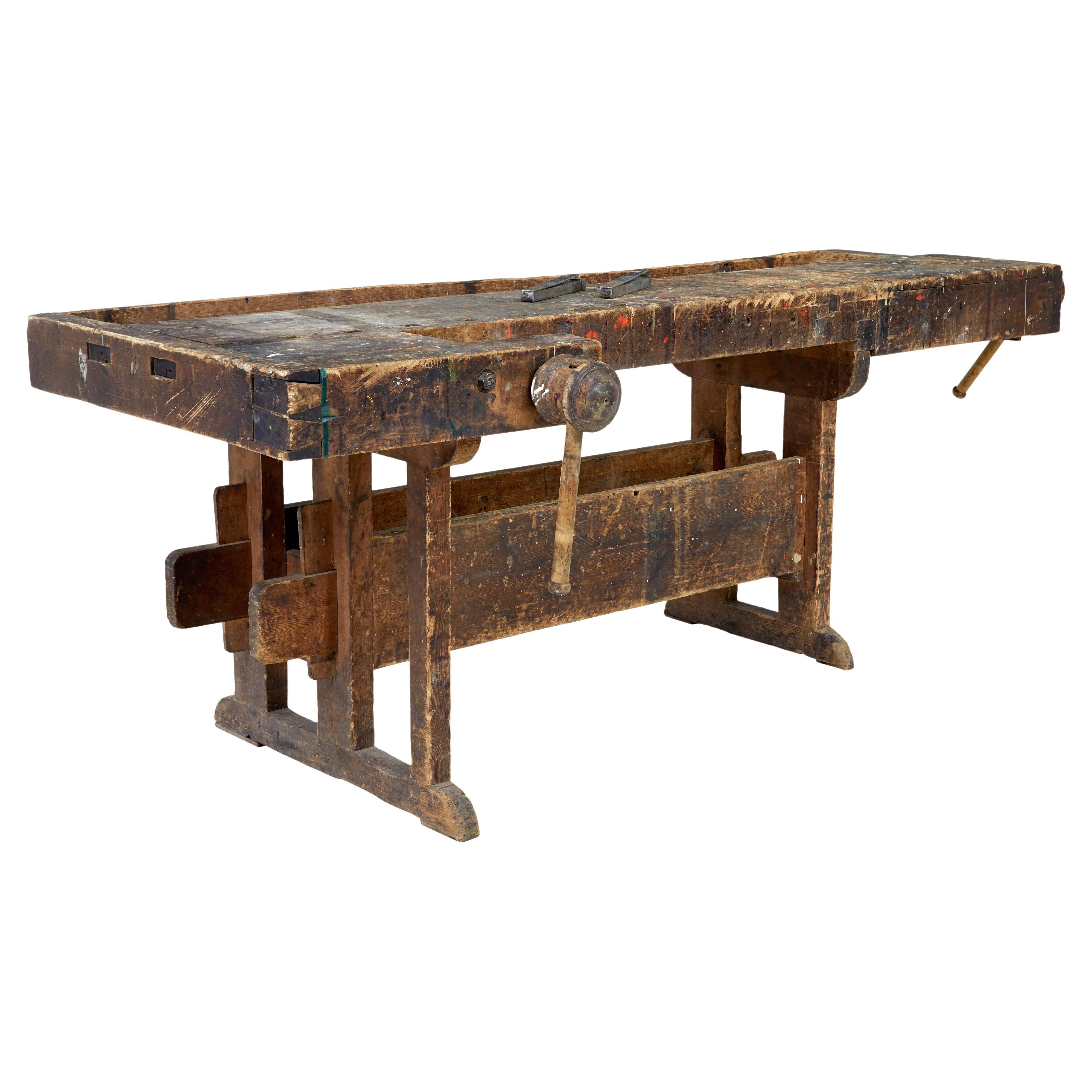 19th Century Scandinavian Pine Workbench For Sale