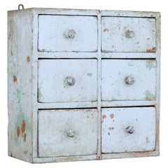 Antique 19th century Scandinavian rustic bank of drawers